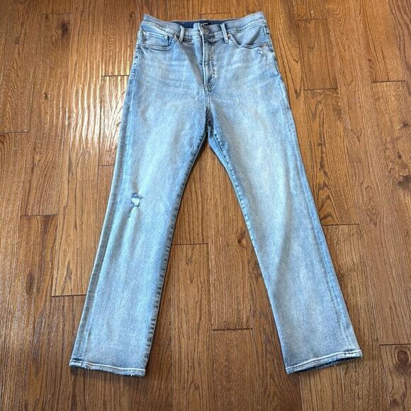 Express 90’s slim super high rise light wash jeans size 14 - Picture 4 of 15